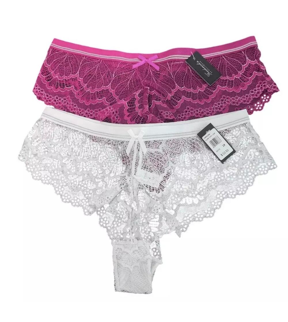 NWT! 2 pr Frederick's of Hollywood Sexy Lace Caroline Panties Lingerie L